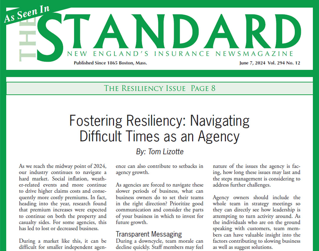 The Standard: Fostering Resiliency article by Tom Lizotte